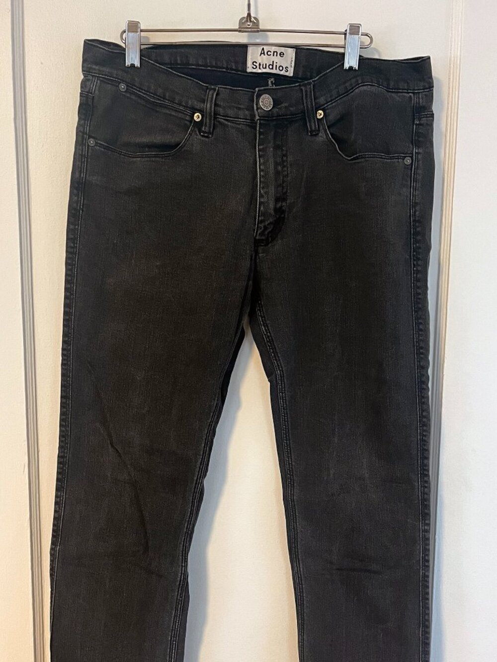 Acne Studios "Max Used Cash" Mens Denim - Washed Black 33/32